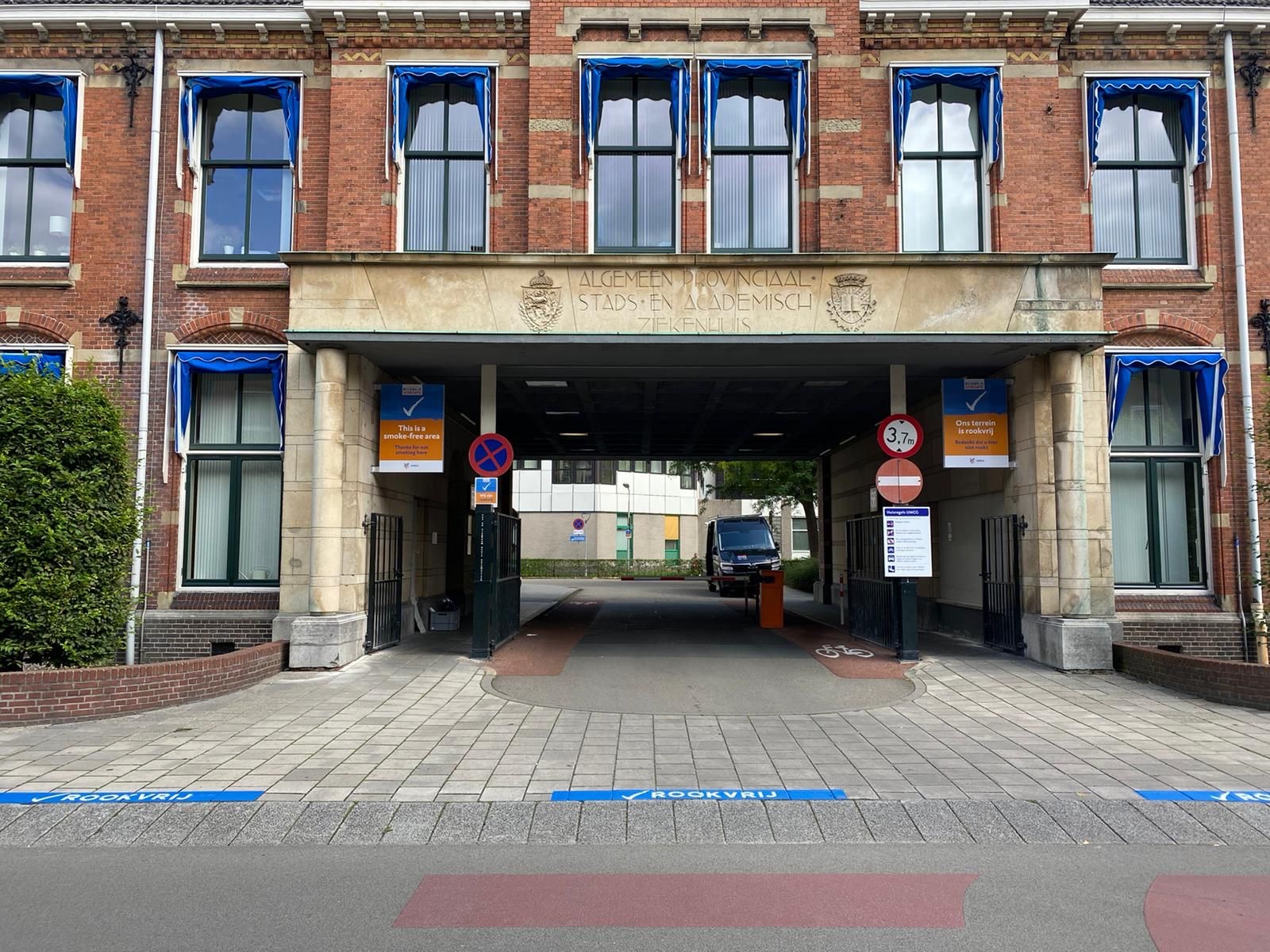 Officiële rookvrije zone (APV) bij het UMCG!
